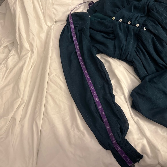 NWOT ALTAR’D STATE Green Maxi Dress with Metallic and Button Details - Picture 13 of 13